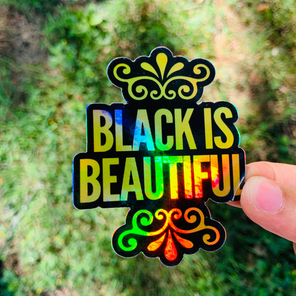 Black Is Beautiful holographic sticker | sticker