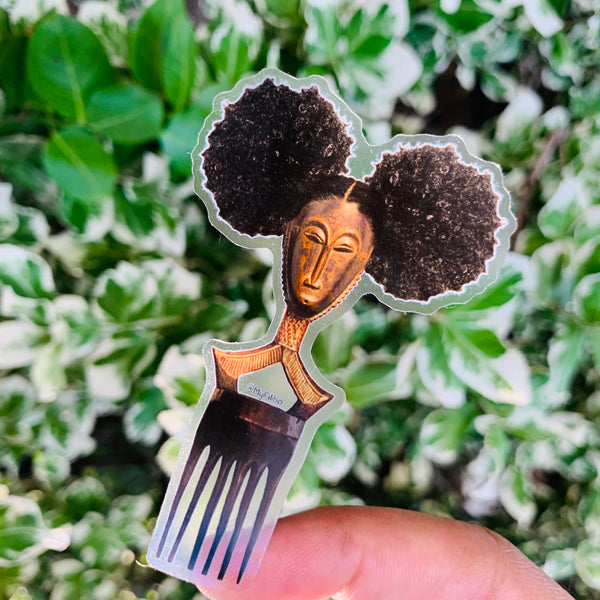 Afro pick mask sticker | Afropuff | sticker