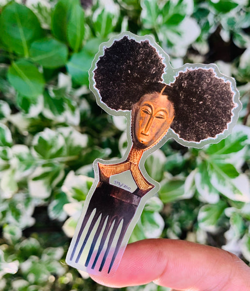 Afro pick mask sticker | Afropuff | sticker