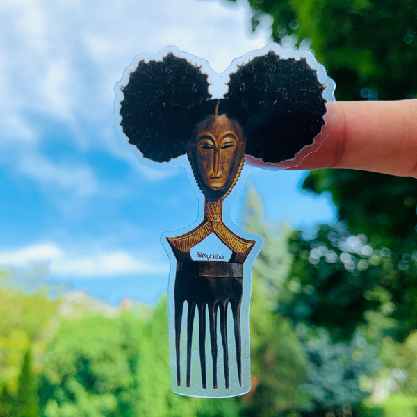 Afro pick mask sticker | Afropuff | sticker