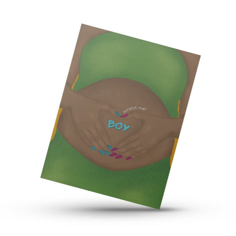 Boy Gender Reveal Scratch Me Greeting Card