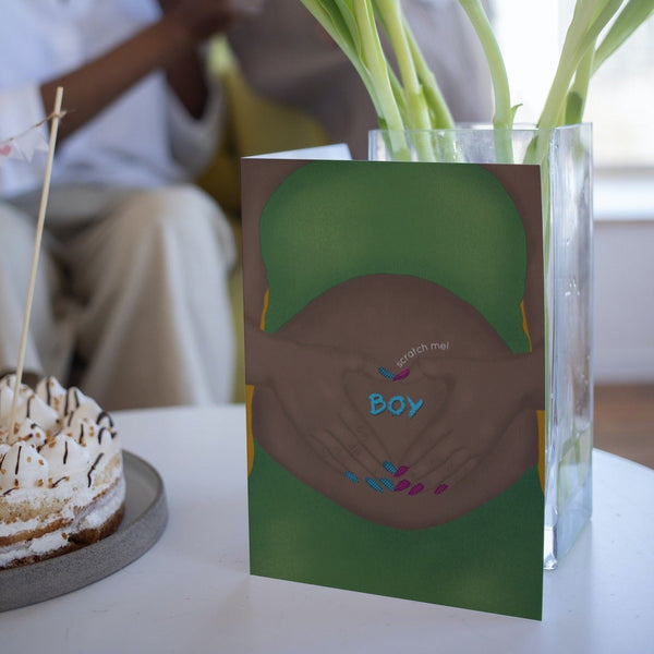 Boy Gender Reveal Scratch Me Greeting Card