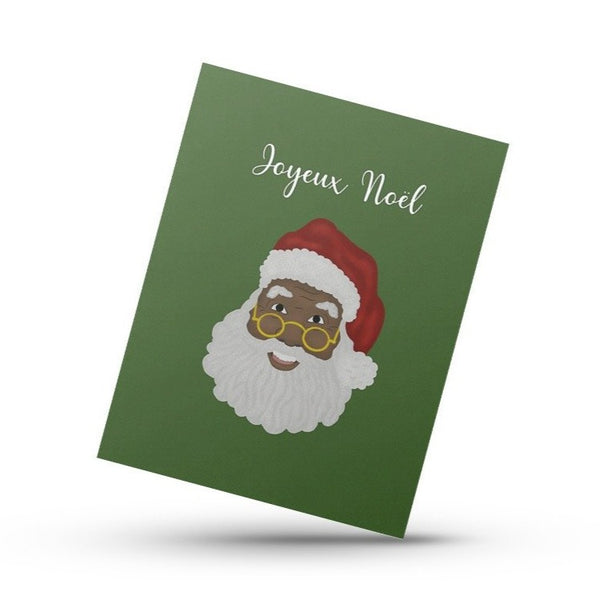 Black Santa "Mask-Off" greeting card | Greeting Card