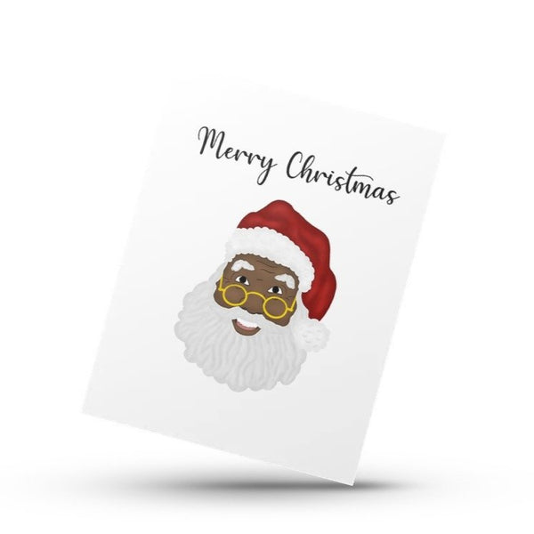 Black Santa "Mask-Off" greeting card | Greeting Card