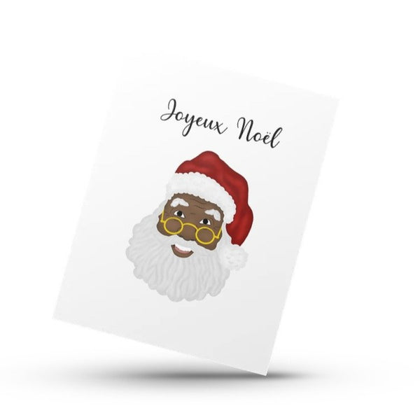 Black Santa "Mask-Off" greeting card | Greeting Card