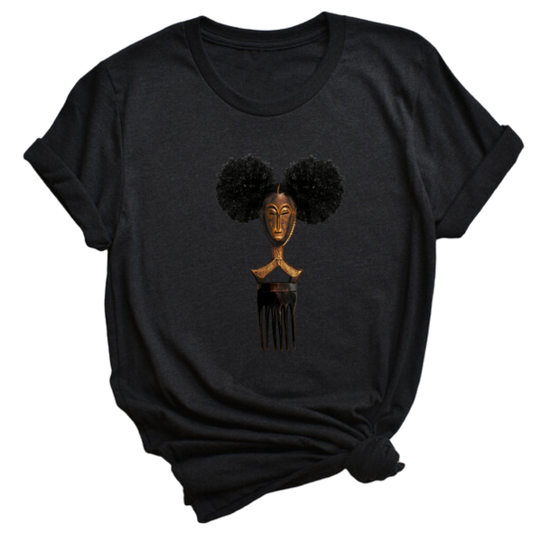 Afro pick mask t-shirt - Afropuff | 