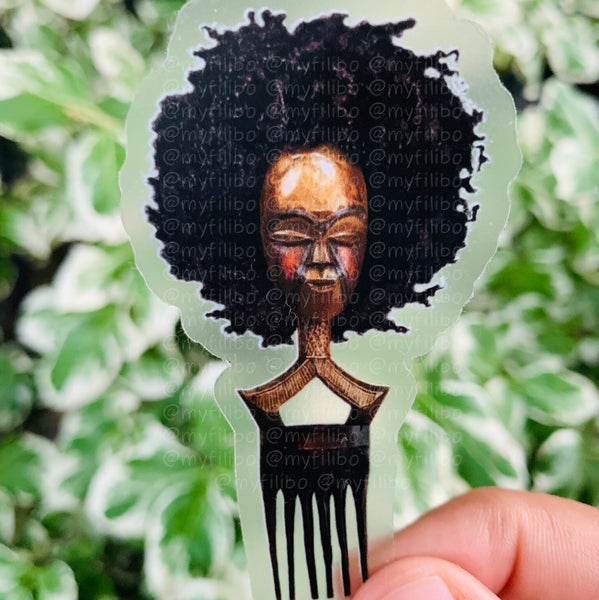 Afro pick mask sticker | Afro | sticker