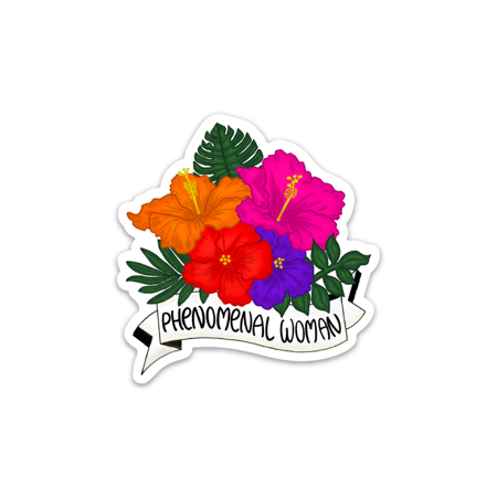 Phenomenal Woman Hibiscus Sticker